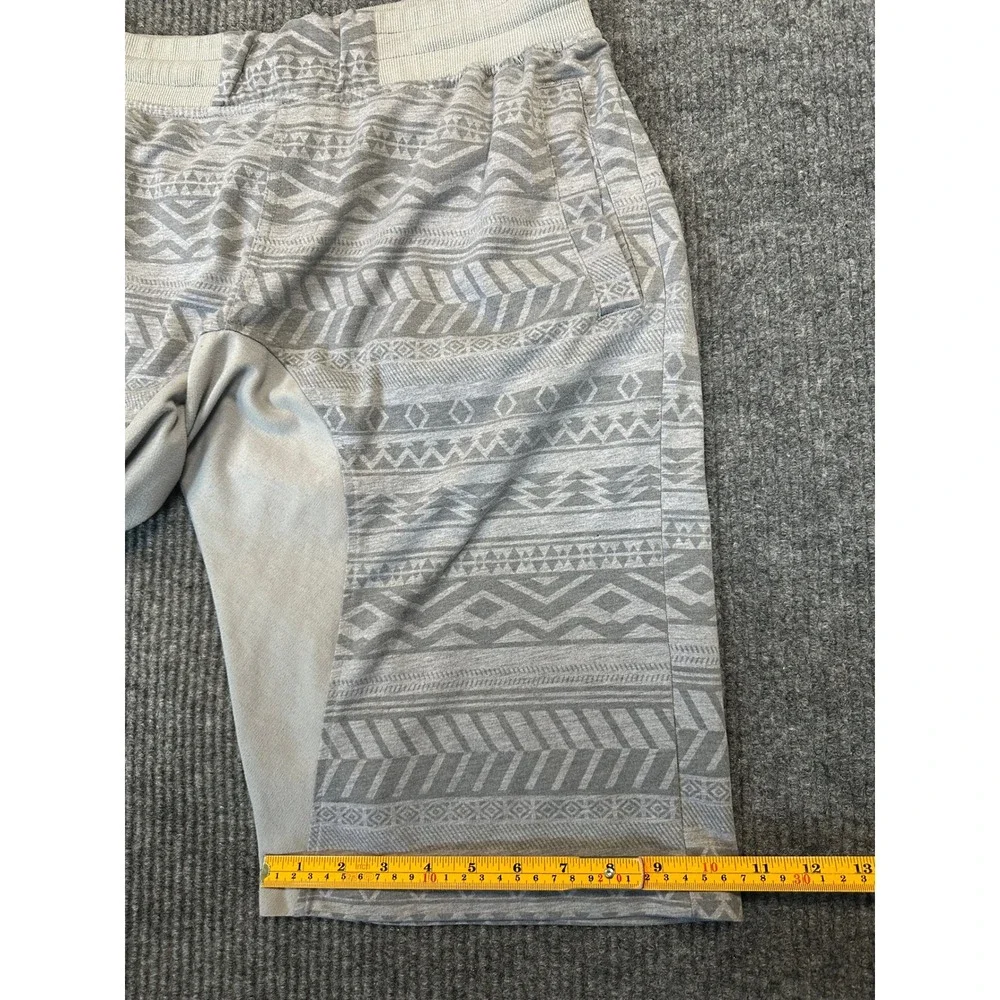 Southpole Tribal Print Sweat Shorts L Grey Aztec Pattern Polyester Streetwear